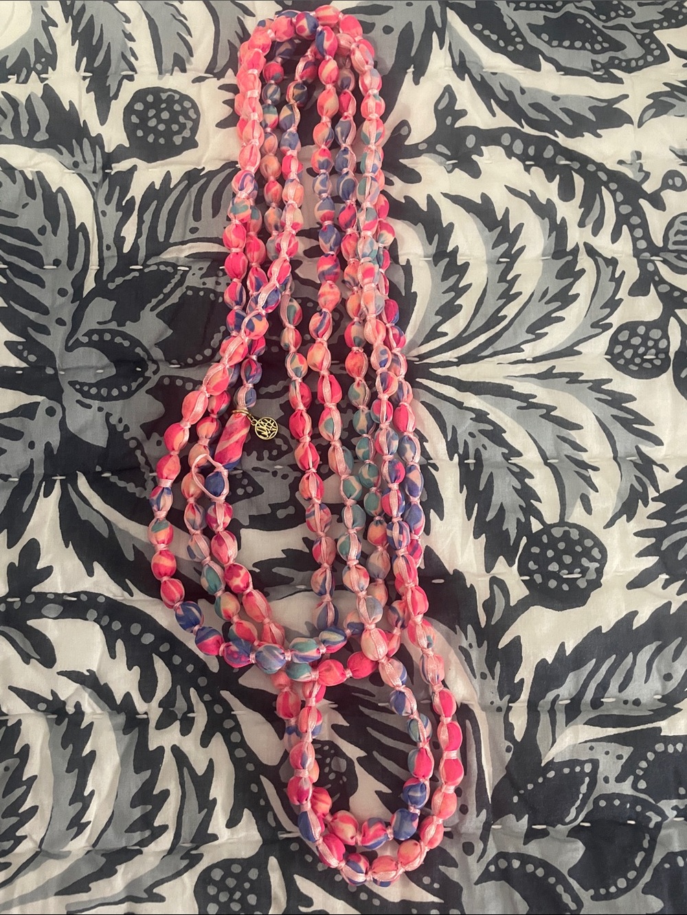 Lilly Pulitzer Pink and Blue Beaded Multi-Strand Necklace